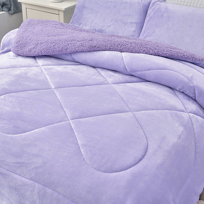 Everly Quinn Twin Size Sherpa Fleece Blanket with Pillow Shams Wayfair